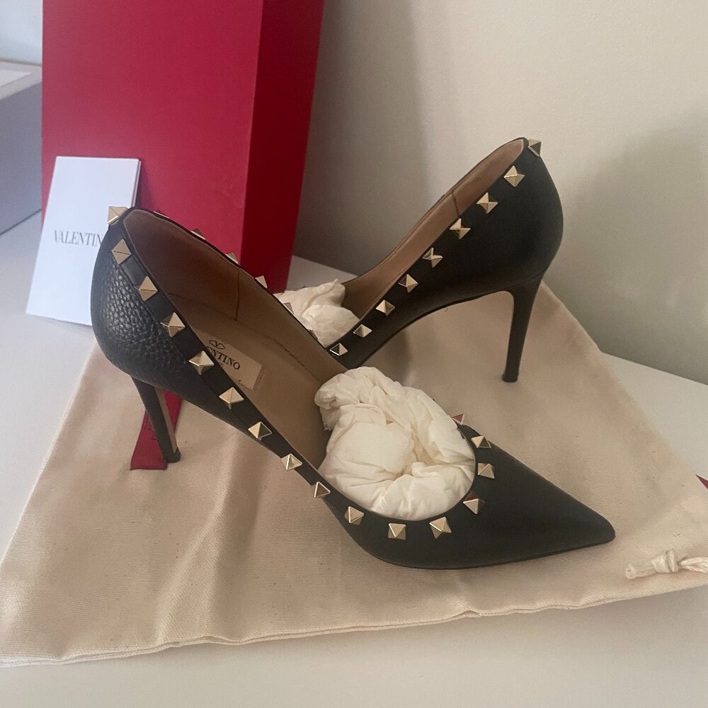 Valentino Garavani Black Studded Heels